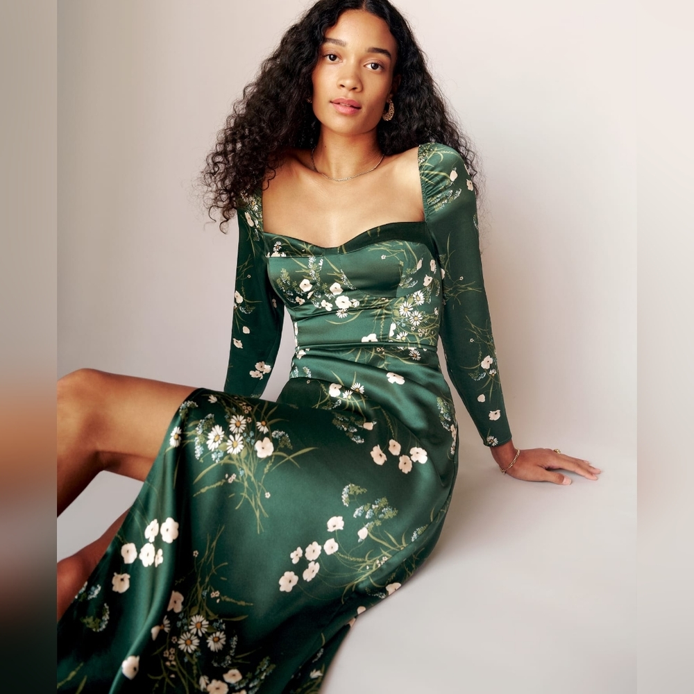Reformation Gloriana Silk Dress